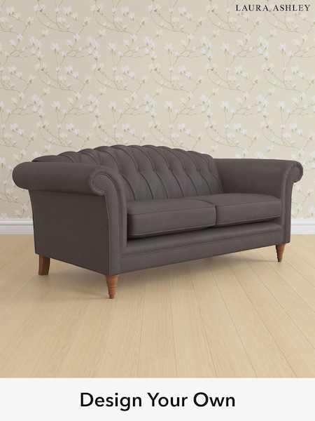 Bronington Leather/Pewter Grey Gloucester Buttoned Leather By Laura Ashley (W46350) | £2,250