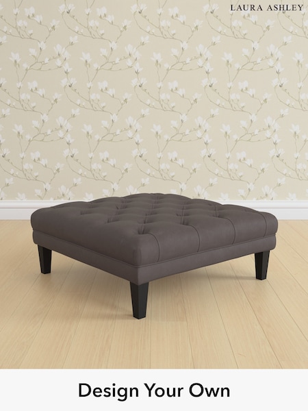 Bronington Leather/Pewter Grey Chatsworth Buttoned Leather By Laura Ashley (W46352) | £875