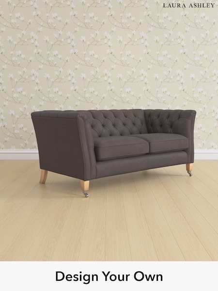 Bronington Leather/Pewter Grey Chatsworth Buttoned Leather By Laura Ashley (W46352) | £2,200