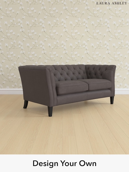 Bronington Leather/Pewter Grey Chatsworth Buttoned Leather By Laura Ashley (W46352) | £2,200