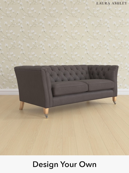 Bronington Leather/Pewter Grey Chatsworth Buttoned Leather By Laura Ashley (W46352) | £2,300