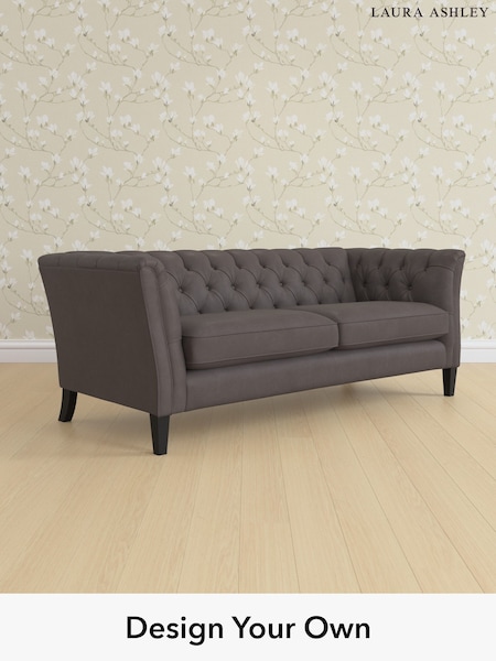 Bronington Leather/Pewter Grey Chatsworth Buttoned Leather By Laura Ashley (W46352) | £2,400