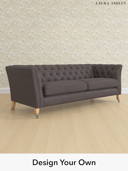 Bronington Leather/Pewter Grey Chatsworth Buttoned Leather By Laura Ashley (W46352) | £2,500