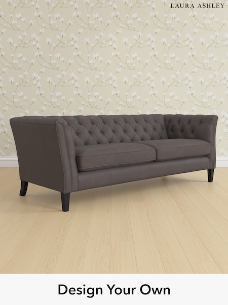 Bronington Leather/Pewter Grey Chatsworth Buttoned Leather By Laura Ashley (W46352) | £2,500