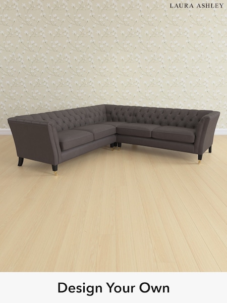 Bronington Leather/Pewter Grey Chatsworth Buttoned Leather By Laura Ashley (W46352) | £5,075