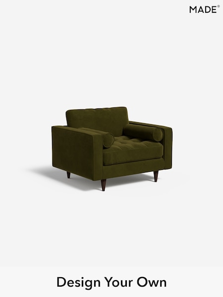 Matt Velvet Easy Clean/Deep Olive Green Scott By Made (W46420) | £799
