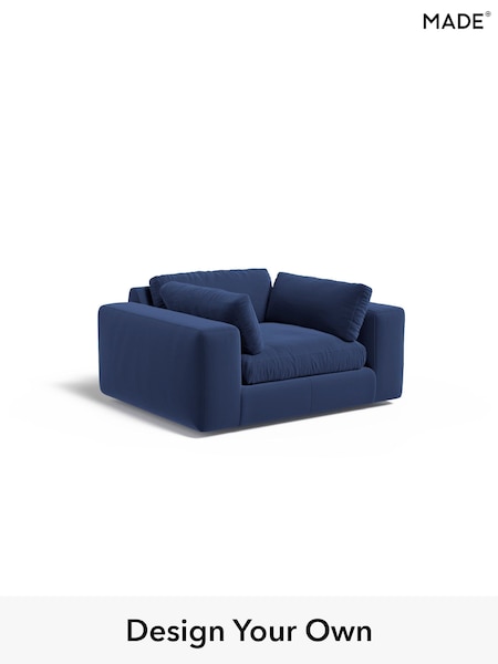 Matt Velvet Easy Clean/Navy Blue Alec By Made (W46559) | £950