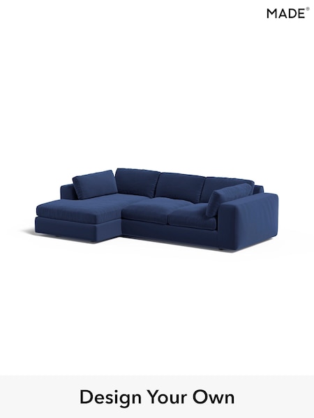 Matt Velvet Easy Clean/Navy Blue Alec By Made (W46559) | £1,999