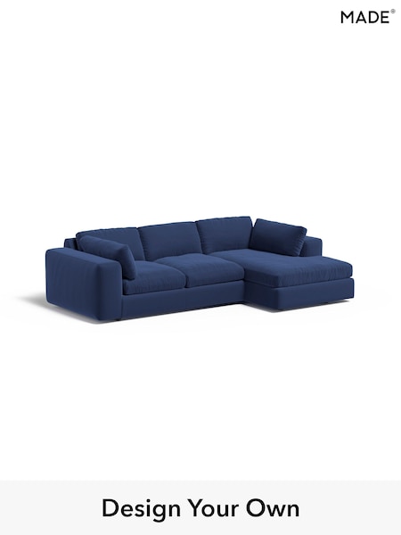 Matt Velvet Easy Clean/Navy Blue Alec By Made (W46559) | £1,999