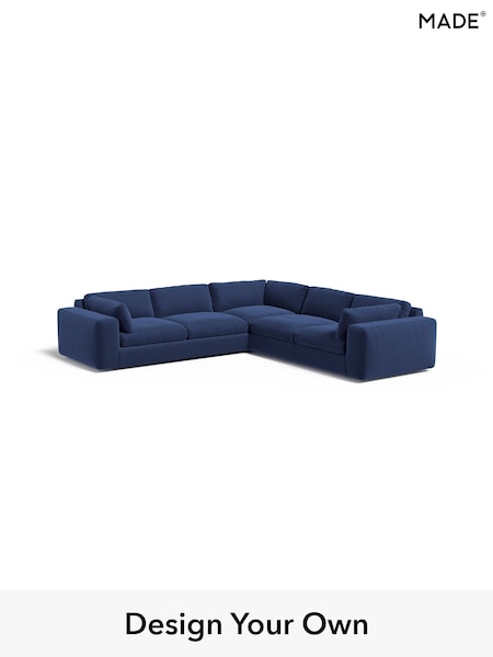Matt Velvet Easy Clean/Navy Blue Alec By Made (W46559) | £2,825
