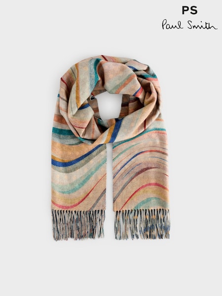 PS Paul Smith Multi Swirl Reversible Wool Scarf (W46635) | £200