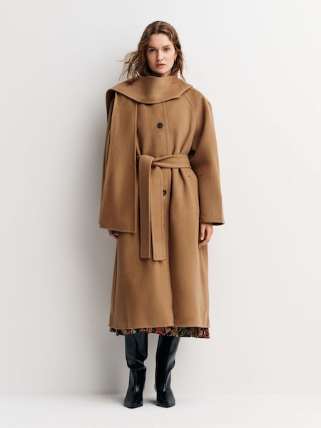 Sea New York Khaki Green Astra Double Faced Hooded Coat (W46745) | £408