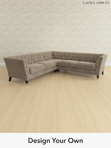 Alwyn Velvet/Truffle Natural Chatsworth Button Back By Laura Ashley (W46783) | £2,950