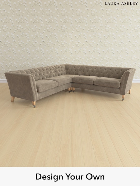 Alwyn Velvet/Truffle Natural Chatsworth Button Back By Laura Ashley (W46783) | £2,950