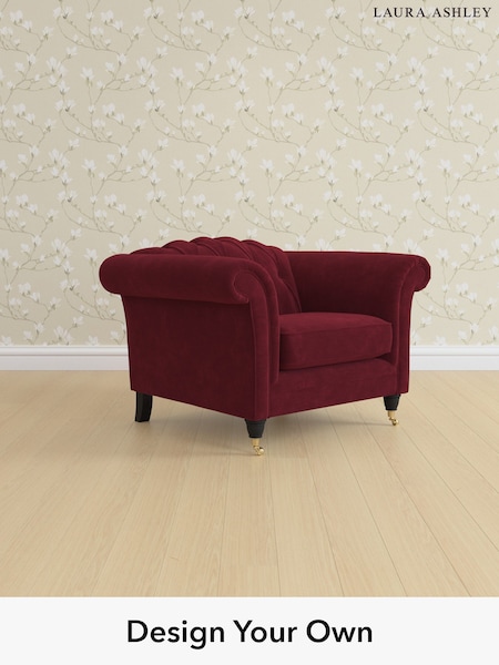 Alwyn Velvet/Burgundy Red Gloucester Button Back By Laura Ashley (W46840) | £950