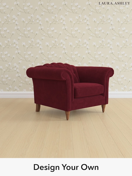 Alwyn Velvet/Burgundy Red Gloucester Button Back By Laura Ashley (W46840) | £950