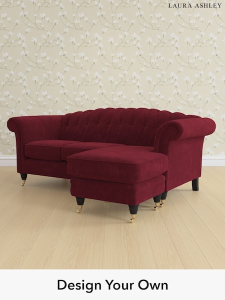 Alwyn Velvet/Burgundy Red Gloucester Button Back By Laura Ashley (W46840) | £1,900