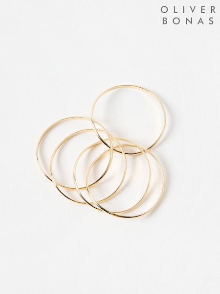 Oliver Bonas Gold Moe Coloured Interlocking Bangles (W46962) | £28
