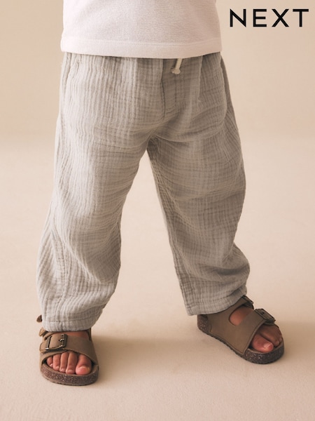 Neutral Soft Textured Pull On Trousers (3mths-7yrs) (W47047) | £8.50 - £10.50