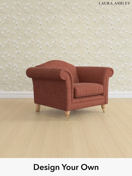Carolyn Check/Terracotta Orange Gloucester By Laura Ashley (W47089) | £900
