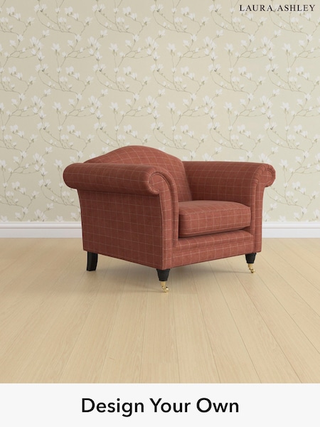 Carolyn Check/Terracotta Orange Gloucester By Laura Ashley (W47089) | £900