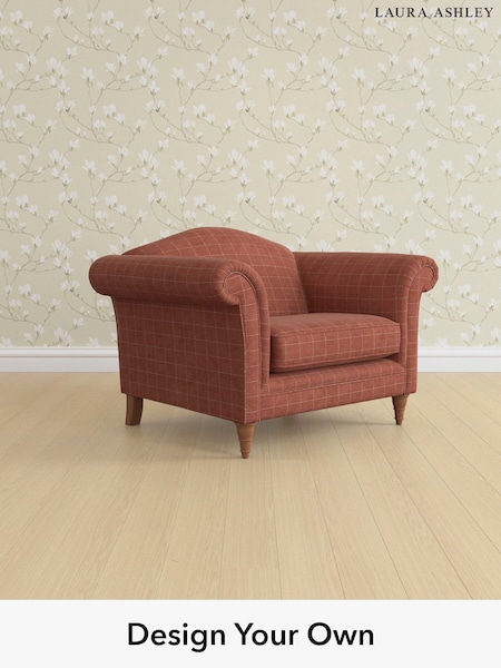 Carolyn Check/Terracotta Orange Gloucester By Laura Ashley (W47089) | £1,000