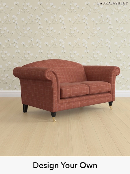 Carolyn Check/Terracotta Orange Gloucester By Laura Ashley (W47089) | £1,300