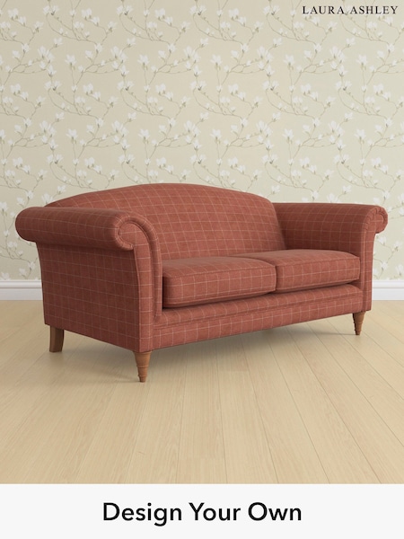 Carolyn Check/Terracotta Orange Gloucester By Laura Ashley (W47089) | £1,400