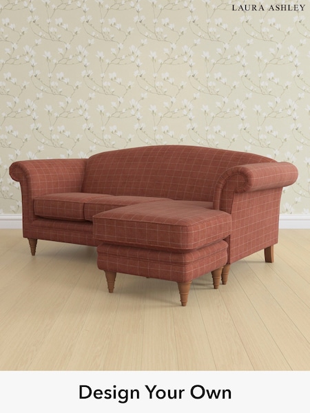Carolyn Check/Terracotta Orange Gloucester By Laura Ashley (W47089) | £1,900