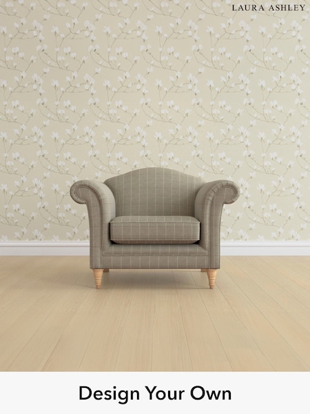 Carolyn Check/Hazelnut Natural Gloucester By Laura Ashley (W47090) | £900