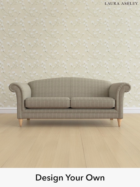 Carolyn Check/Hazelnut Natural Gloucester By Laura Ashley (W47090) | £1,500