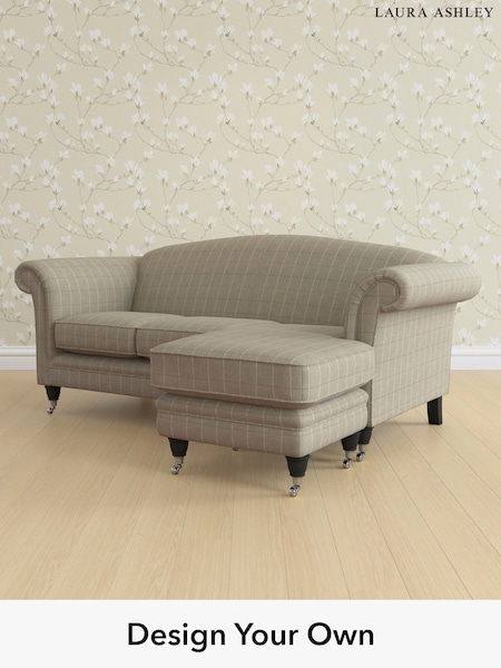 Carolyn Check/Hazelnut Natural Gloucester By Laura Ashley (W47090) | £1,900