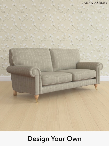 Carolyn Check/Hazelnut Natural Kingston By Laura Ashley (W47097) | £1,400