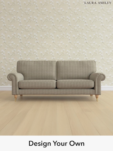 Carolyn Check/Hazelnut Natural Kingston By Laura Ashley (W47097) | £1,500