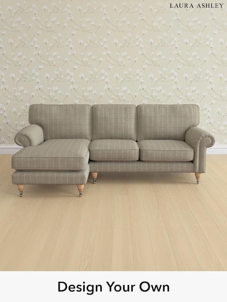 Carolyn Check/Hazelnut Natural Kingston By Laura Ashley (W47097) | £2,225