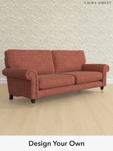 Carolyn Check/Terracotta Orange Kingston By Laura Ashley (W47099) | £1,500
