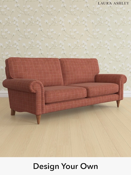 Carolyn Check/Terracotta Orange Kingston By Laura Ashley (W47099) | £1,500