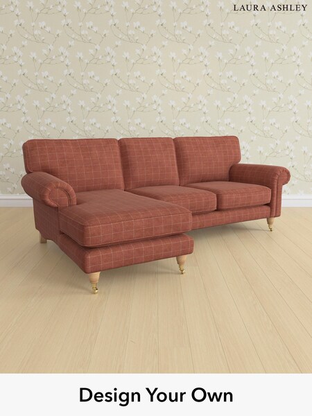 Carolyn Check/Terracotta Orange Kingston By Laura Ashley (W47099) | £2,225