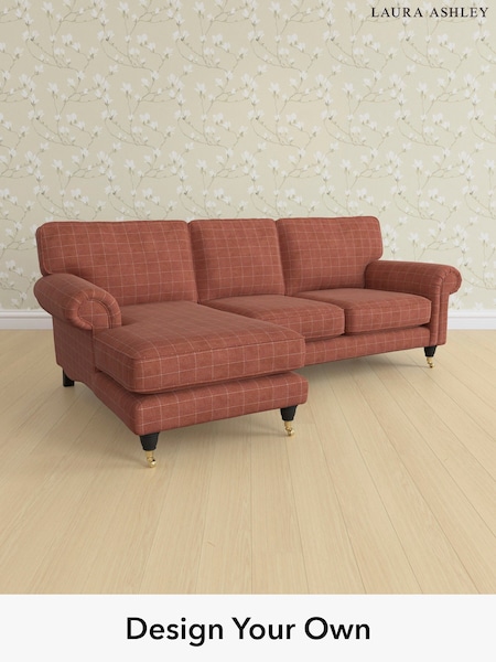 Carolyn Check/Terracotta Orange Kingston By Laura Ashley (W47099) | £2,225