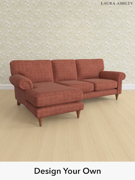 Carolyn Check/Terracotta Orange Kingston By Laura Ashley (W47099) | £2,225