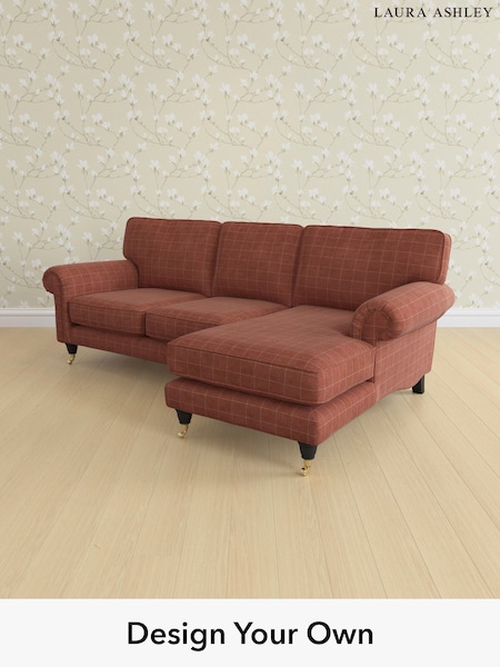 Carolyn Check/Terracotta Orange Kingston By Laura Ashley (W47099) | £2,225