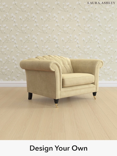Edwin Chenille/Truffle Natural Gloucester Button Back By Laura Ashley (W47220) | £1,100