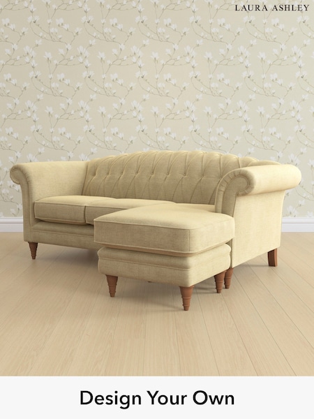 Edwin Chenille/Truffle Natural Gloucester Button Back By Laura Ashley (W47220) | £2,000