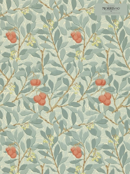 Morris & Co Arbutus Blue Pink Arbutus Morris  Friends 10M Wallpaper (W47240) | £118