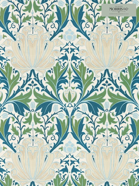 Morris & Co Helena Indigo Forest Helena Morris  Friends 10M Wallpaper (W47244) | £144