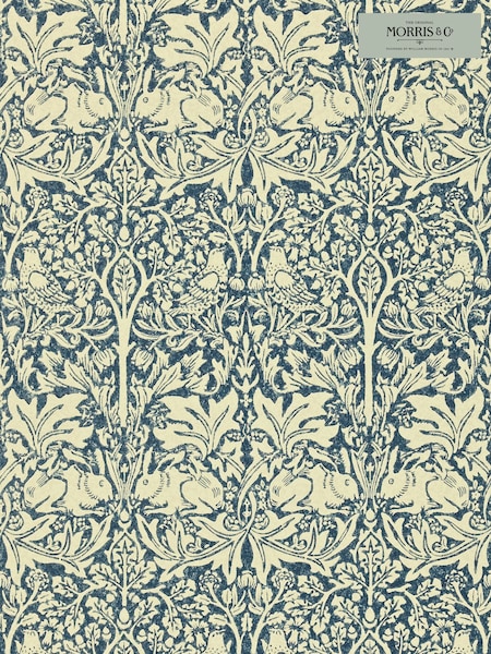 Morris & Co Brer Rabbit Indigo Vellum Brer Rabbit Morris  Friends 10M Wallpaper (W47259) | £108