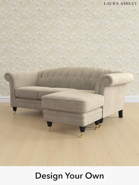 Lundar Chenille/Truffle Natural Gloucester Button Back By Laura Ashley (W47325) | £1,900