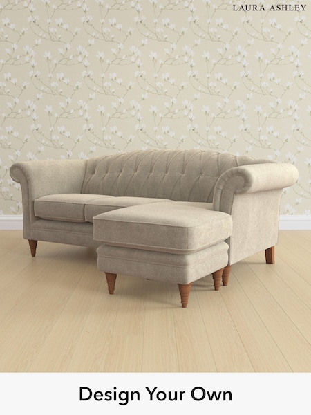 Lundar Chenille/Truffle Natural Gloucester Button Back By Laura Ashley (W47325) | £1,900