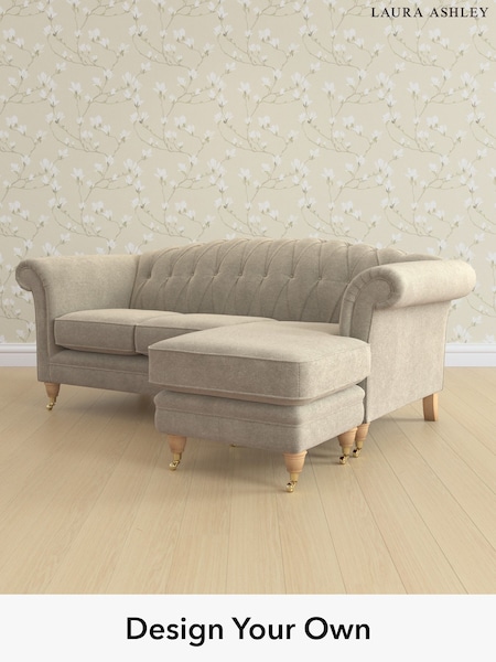 Lundar Chenille/Truffle Natural Gloucester Button Back By Laura Ashley (W47325) | £1,900
