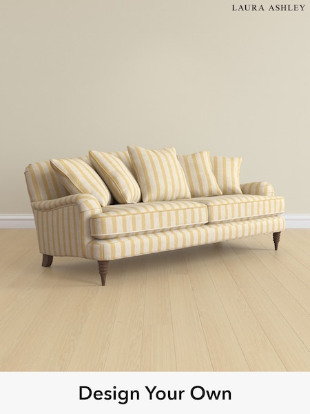 Kinsham Stripe/Ochre Yellow Lynden Scatter Back By Laura Ashley (W47395) | £1,475